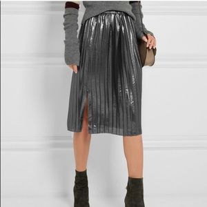 Isabel Marant Étoile Madlen Pleated Lamé Skirt